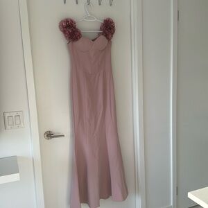 Off shoulder flower detail gown